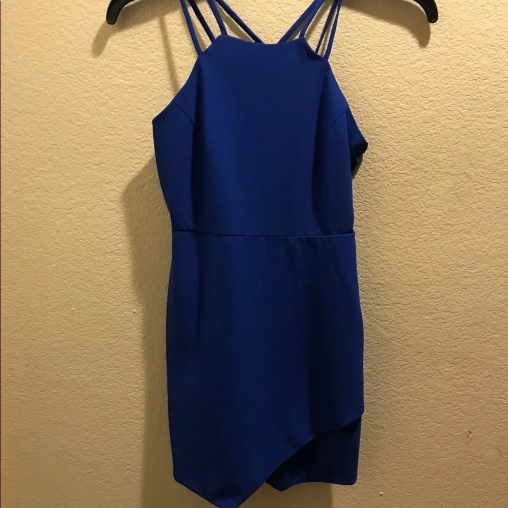 Blue asymmetrical dress